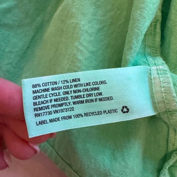 Cropped Green Button Up Shirt - Picture 7 of 8